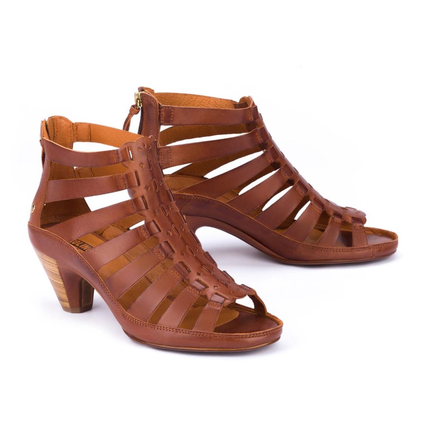 Women's Pikolinos JAVA Heels Sandals Brown | NZ QA81930